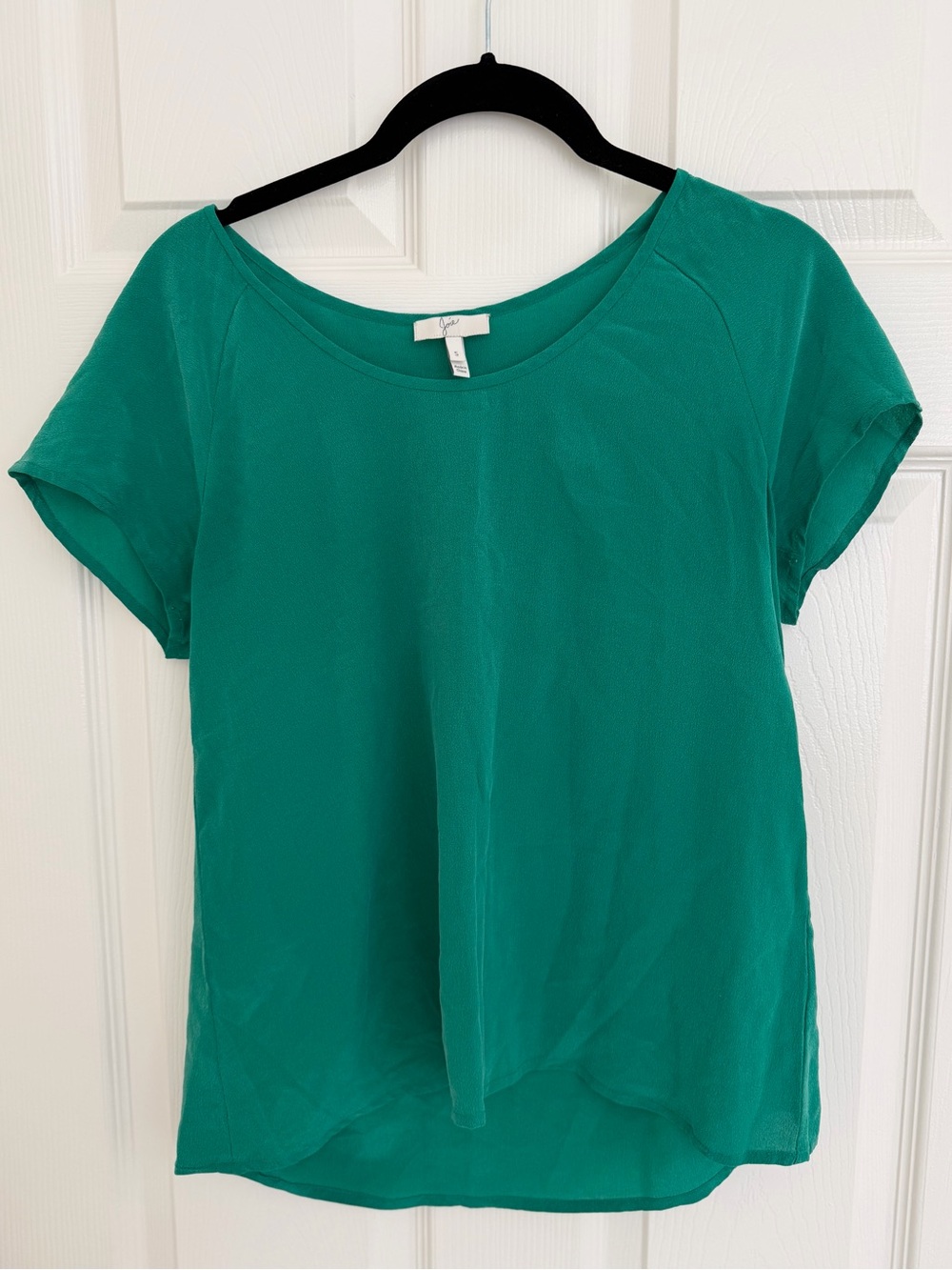Joie Silk Green Short-Sleeve Women's Top